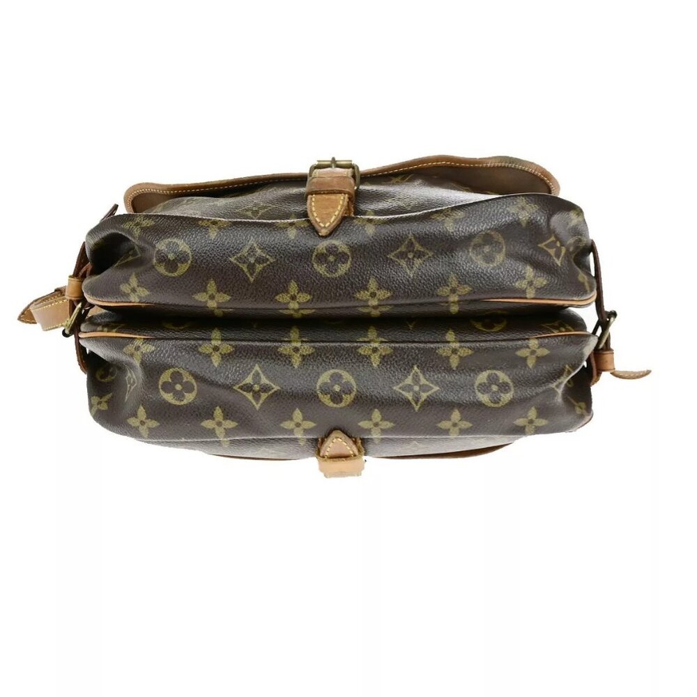 LOUIS VUITTON Logo Saumur 30 Shoulder Bag Monogram Leather Brown - Picture 5 of 16